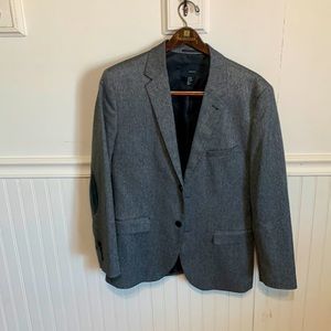 H & M blazer. Black leather elbow patches
